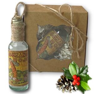 Gusano Rojo Mezcal Espadín Agave Artisan Vintage Glass Bottle Ornament